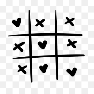 Free Icon | Tic Tac Toe With Hearts