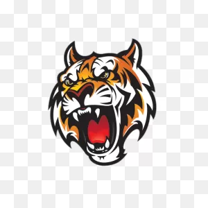 Printed Vinyl Mascot Tiger Head | ClipartFlare