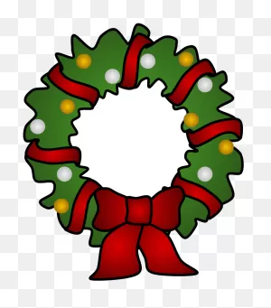 Wreath, Red Tinsel, Gold And Silver Ornaments Clipart - Full Size ClipartFlare.com 