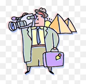 Vector Illustration Of Tourist On Vacation In Egypt Clipart - Full ClipartFlare.com 