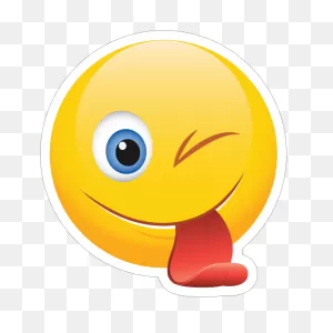 Cute Winking Tongue Out Emoji Sticker
