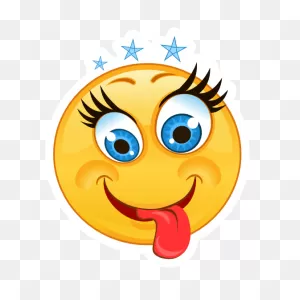 Crazy Tongue Out With Stars Emoji Sticker