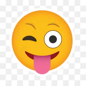 Phone Emoji Sticker Winking With Tongue Out