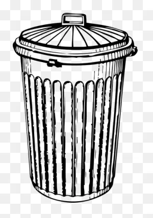 Vector Clip Art Of Trash Can Black And White | Public Domain Vectors