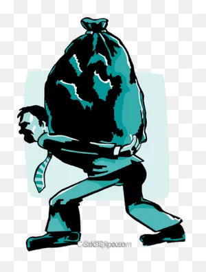 Business Man Carrying Garbage Bag Royalty Free Vector Clip Art ClipartFlare.com 