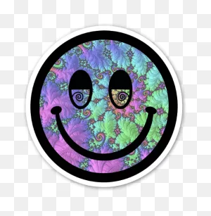 Die Cut Trippy Smiley Face – @ Stickerapp Shop