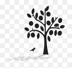 Tree Silhouette With Shadow - Free Vector Graphic On ClipartFlare