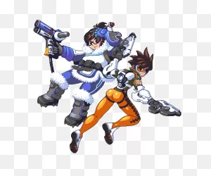 Dot-By-Dot — Mei And Tracer From Overwatch