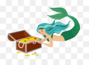 Mermaid And Underwater Treasure Clipart. Free Download Transparent ClipartFlare.com 