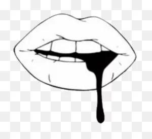 Lip Black Tint Aesthetic Black Tumblr Png Sticker White - Black ClipartFlare.com 