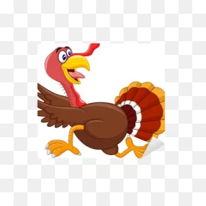 Cartoon Turkey Running Sticker • Pixers® - We Live To Change