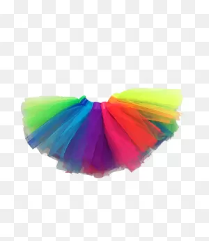 Hot Pink Tutu With Multicolor Pom Poms (Each)