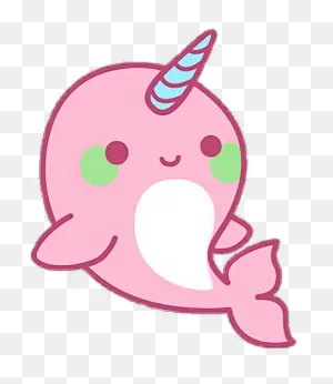 Whale #animal #unicorn #horn #cute - Kawaii Cute Drawings Of ClipartFlare.com 