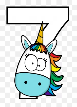 Numeros Unicornio - Unicorn Number Drawing Birthday Party ClipartFlare.com 