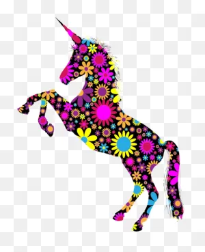 Silueta Floral Unicornio | Unicorns Clipart, Art Images, Unicorn ClipartFlare.com 