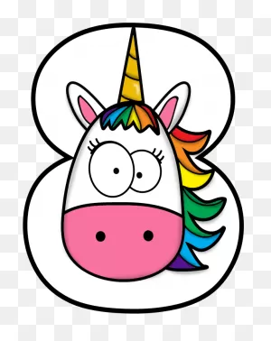 Sweety - Unicorn Number Drawing Birthday Party Unicornio Clipart ClipartFlare.com 