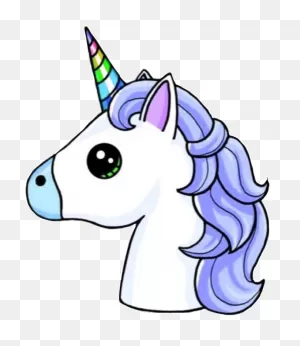 Unicorn Head Unicornhead Blue Rainbow Unicorns - Kawaii Unicornio ClipartFlare.com 