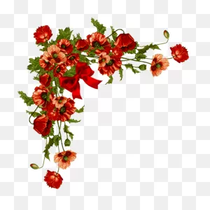 Download Hd Vintage Floral Corner Png Clip Free - Red Flower ClipartFlare.com 