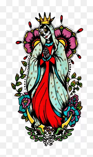 Day Of The Dead Art Virgin Mary Tattoo - Day Of The Dead Virgin ClipartFlare.com 