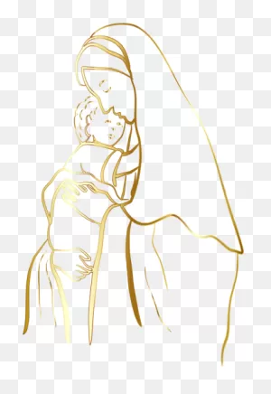 Gold Virgin Mary And Baby Jesus No Pictures Png Images - Virgin ClipartFlare.com 