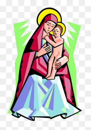 Vector Illustration Of Virgin Mary Mother Of God With - Png Of ClipartFlare.com 