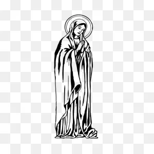 Virgin Mary Vector Drawing | Free PNG-WebP