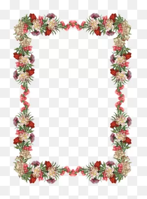 Vintage Flower Border Clipart - Flower Frame Transparent ClipartFlare.com 