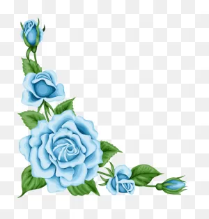 Vintage Flower - Blue Flower Vintage Border - (762X800) Png ClipartFlare.com 