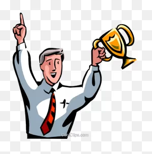 Download Hd Businessman Hoisting A Trophy In Victory Royalty Free ClipartFlare.com 