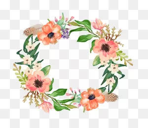 Download Hd Watercolor Flower Wreaths - Watercolour Ring Of ClipartFlare.com 