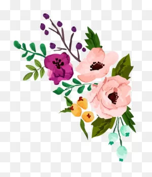 Floral Clipart Rustic Flower - Flower Watercolor Vector - Png ClipartFlare.com 