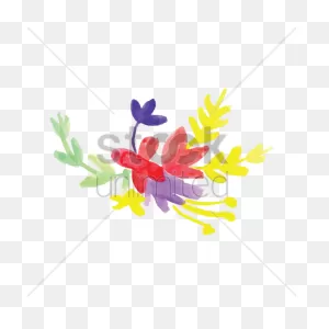 Watercolor Flowers With Leaves Vector Image - 1634182 | Stockunlimited