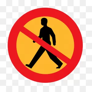 No Walkway Walking - Free Vector Graphic On ClipartFlare