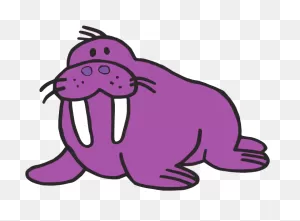 Walrus Sea Lion Drawing Clip Art - Purple Walrus Clipart ClipartFlare.com 
