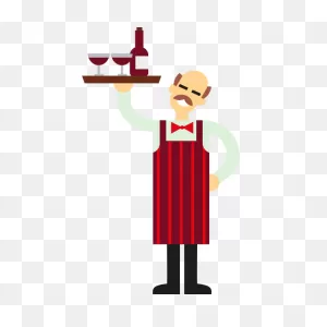 Waiter With Wine | Free PNG-WebP