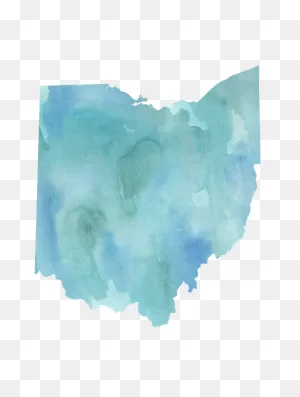 Watercolor State Map - Ohio Oh Blue Green Sticker By Rocky.rivers ClipartFlare.com 