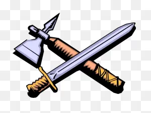 Vector Illustration Of Middle Ages Medieval Sword And - Cartoon ClipartFlare.com 