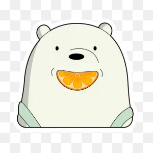 We Bare Bears Ice Bear With Orange Sticker | We Bare Bears, Bare ClipartFlare.com 