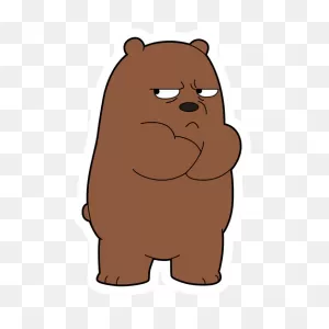 We Bare Bears Offended Grizzly Sticker - Sticker Mania