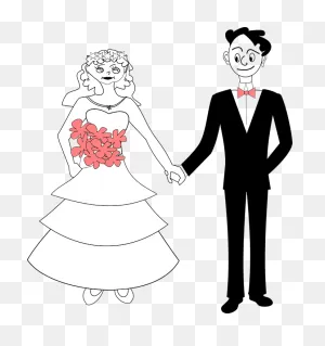 Wedding Bride Groom Holding - Free Vector Graphic On ClipartFlare