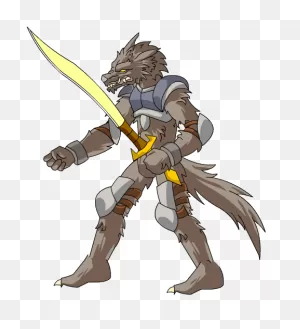 Drawn Werewolf Transparent - Black Wolf With Red Markings ClipartFlare.com 
