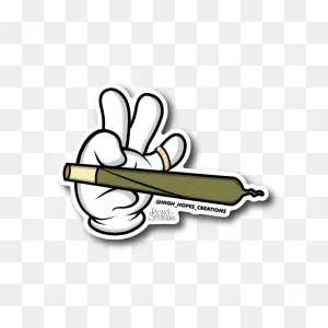 Raw Joint Hand Weed Sticker - Marijuana Sticker