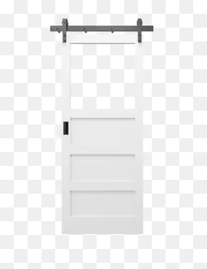 The Carter 3 Panel Shaker With Custom Glass Window Sliding Barn Door