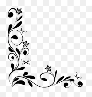 Transparent Black Flower Png - Flower Black And White Border ClipartFlare.com 