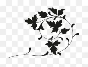 White Floral Design Clip Art - Black And White Leaf Branch - Png ClipartFlare.com 