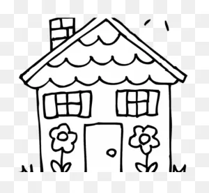White House Clipart House Number - House Line Drawing Art - Png ClipartFlare.com 