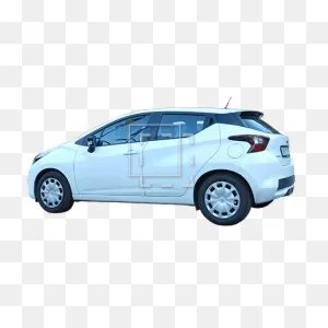 White Car Casually Parked - Immediate Entourage