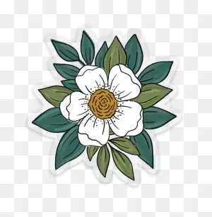 Clear White Flower Sticker, 3X3 In. – Elyse Breanne Design