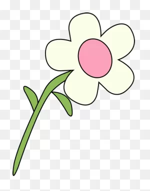 Single White Flower Clip Art - Single White Flower Image