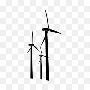 Wind Turbines Silhouette | Free PNG-WebP